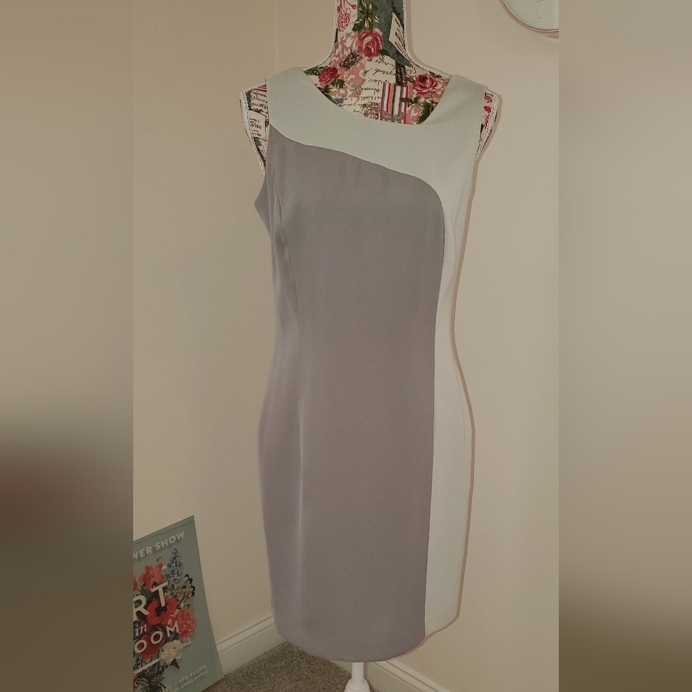 Chic Gray Color Block Dress